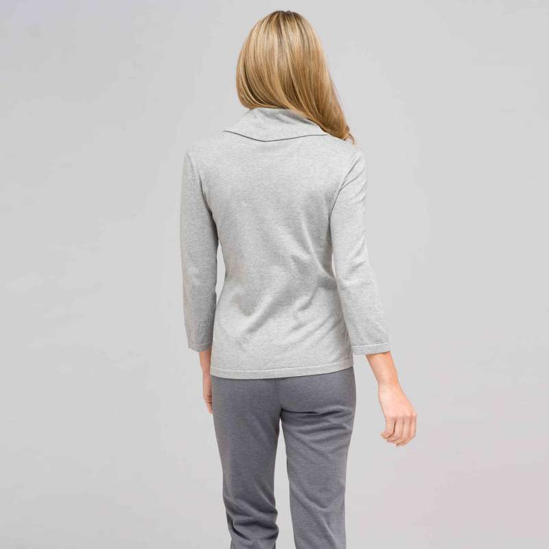 Cowl Neck Sweater, Grey Heather, large image number 1